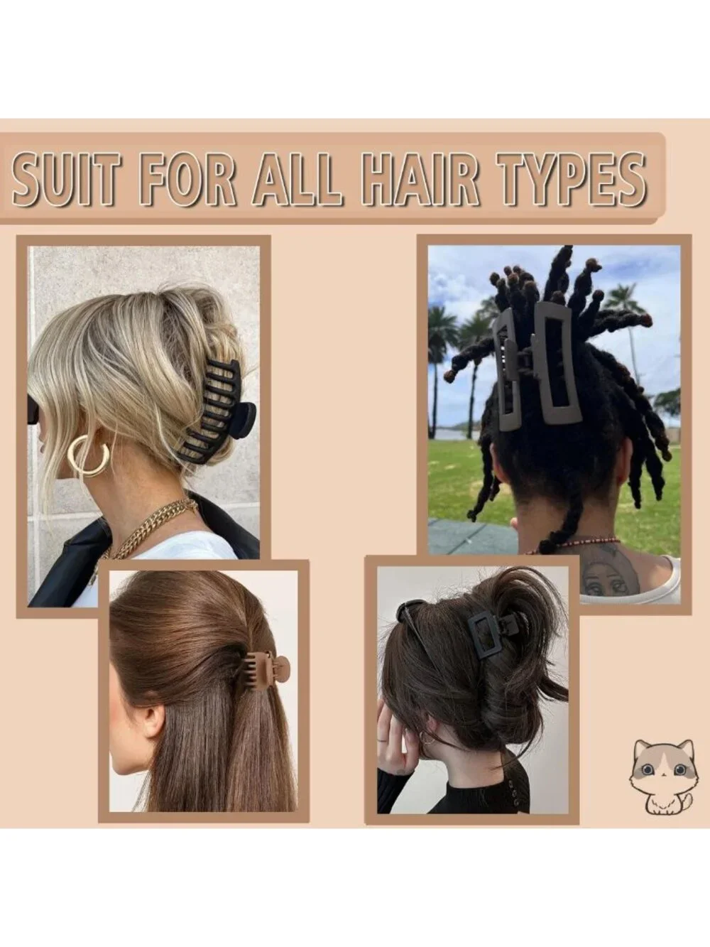 16 PCS Large Matte Claw Hair Clips for Women & Girls - Strong Hold, 90's Vintage